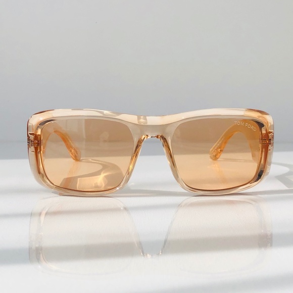 New TOM FORD Aristotle Orange Square Sunglasses - Picture 5 of 16